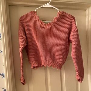 Blush knit crop top sweater